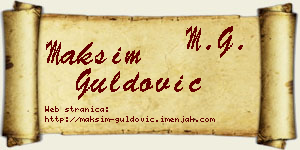 Maksim Guldović vizit kartica